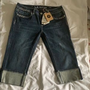 NWT LA idol denim devision Capri Jean size 13
